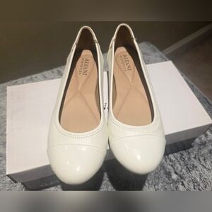 Alfani White Patent Ballet Flats — Round-Toe Slip-Ons